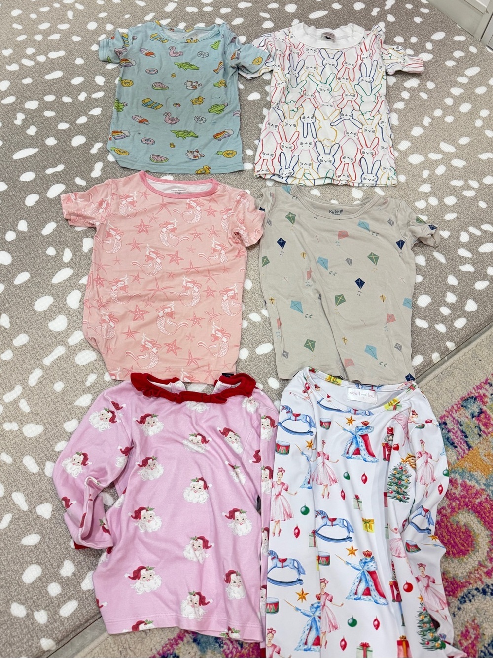 Lot of 22 Bamboo Pajamas Pima TBBC set shorts long sleeve toddler girl tee bows - Picture 6 of 16